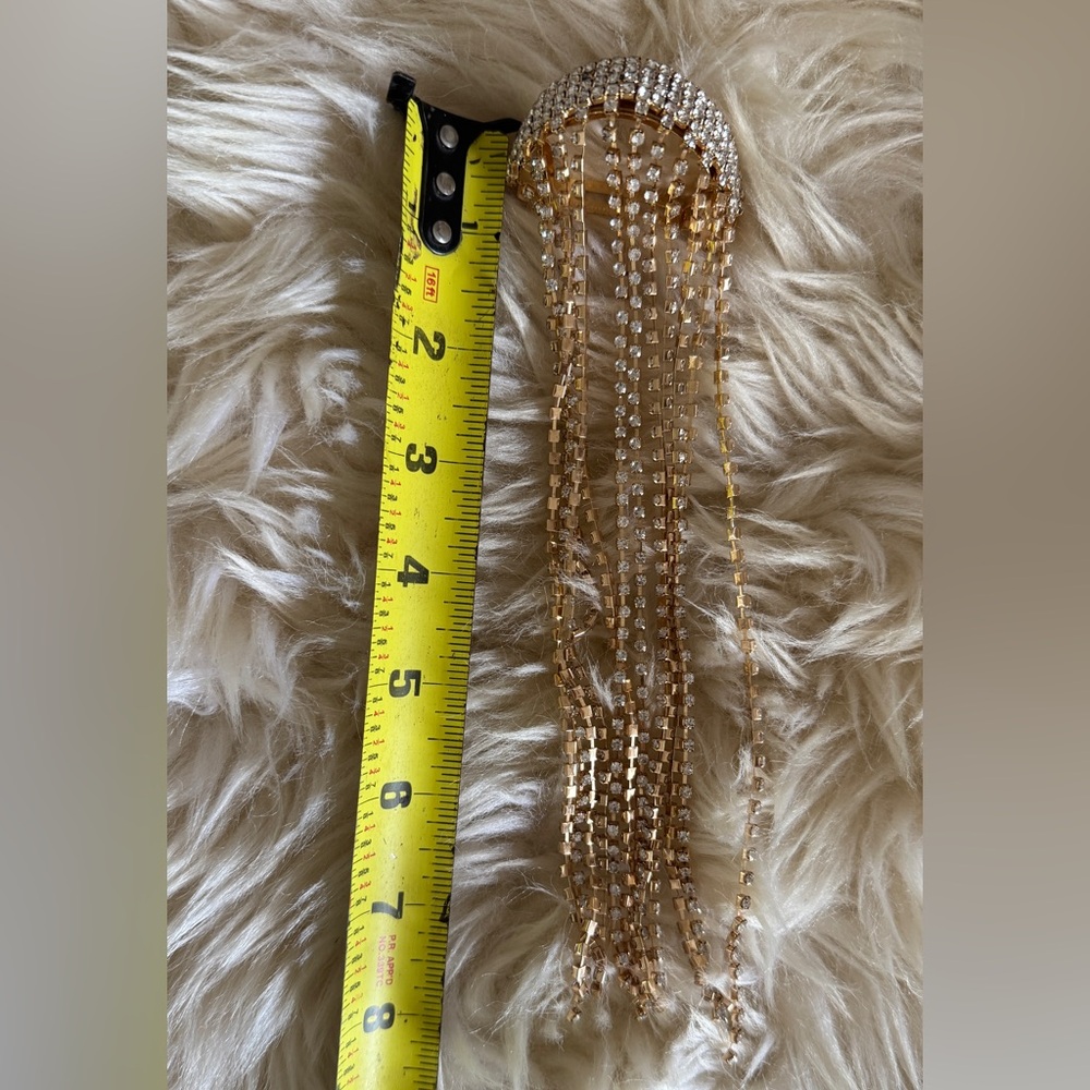 New Rhinestone & Gold Hair Chain Ponytail Accessory - Picture 5 of 8